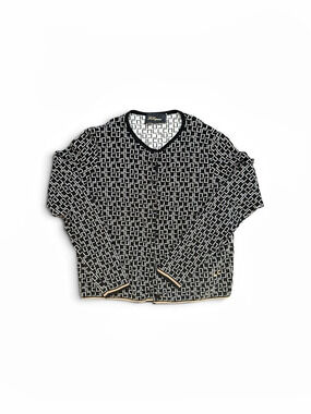 Les Copains Geometric Cardigan in Black & White